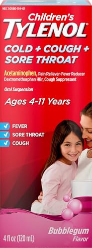 Childrens Tylenol Cold Cough & Sore Throat Acetaminophen 4 fl. oz