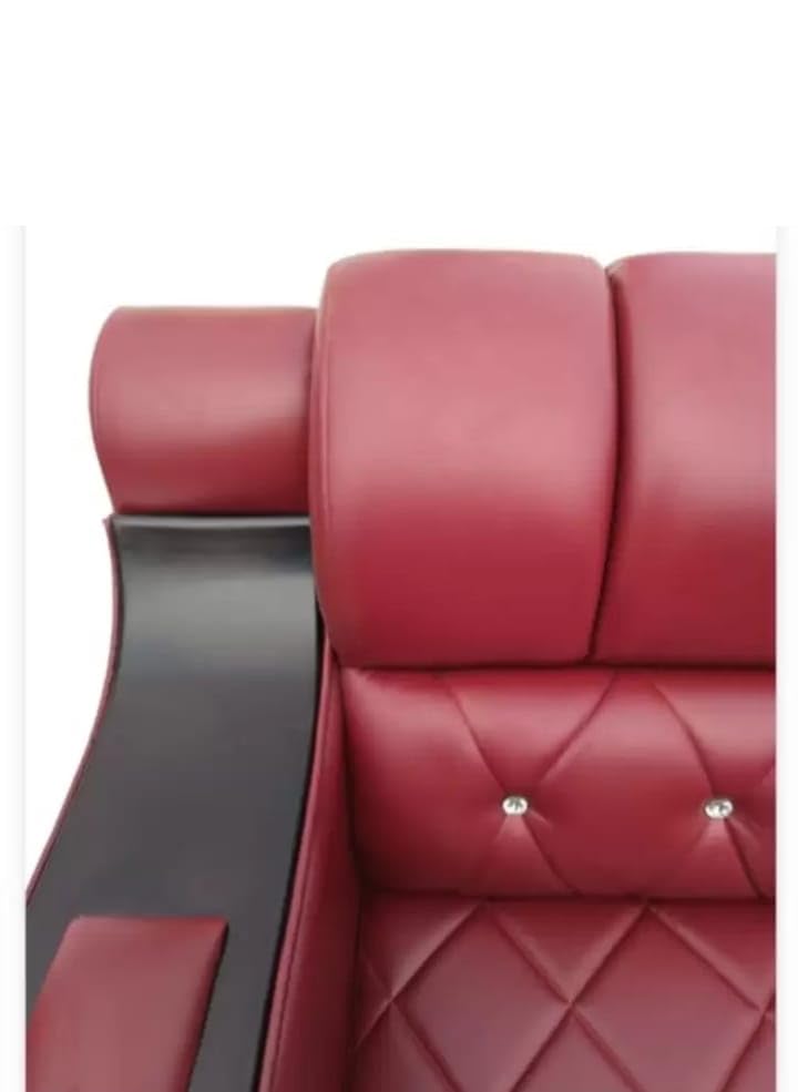 Image of A to Z Furniture Classic 3+1+1=5 Seater Sofa Set Luxury Chesterfield Sofa in for Home Living Room & Office (Cherry)