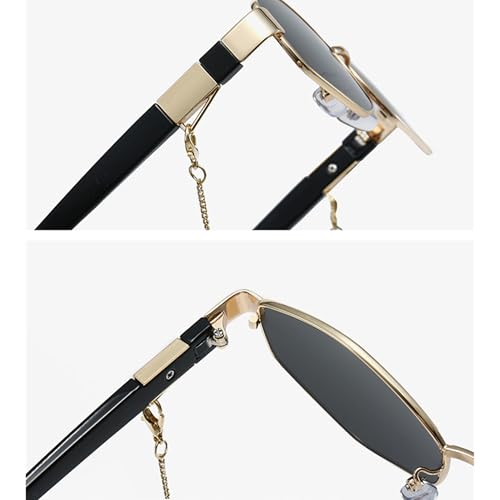 bullabulling Trendy Hexagon Sunglasses for Women Retro Gold Metal Geometric Frame Sun Glasses Shades3