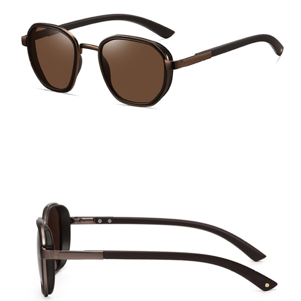 Klassische Sonnenbrille für Herren, oval, blendfrei, für Reisen, Angeln, Radfahren, Mpty203 Brown, Einheitsgröße