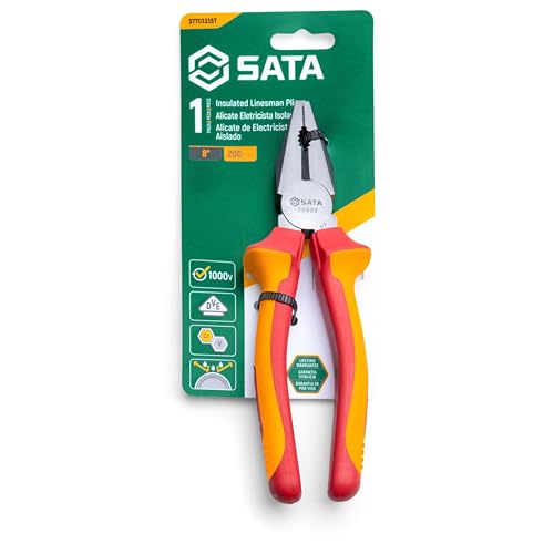 Alicate Universal Isolado Sata Vermelho E Amarelo 8