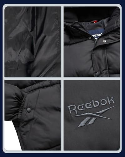 Reebok Mens Winter Jacket - Heavyweight Insulated Mens Winter Coat - Wind Water Resistant Quilted Puffer Jackets for Men - Image 4