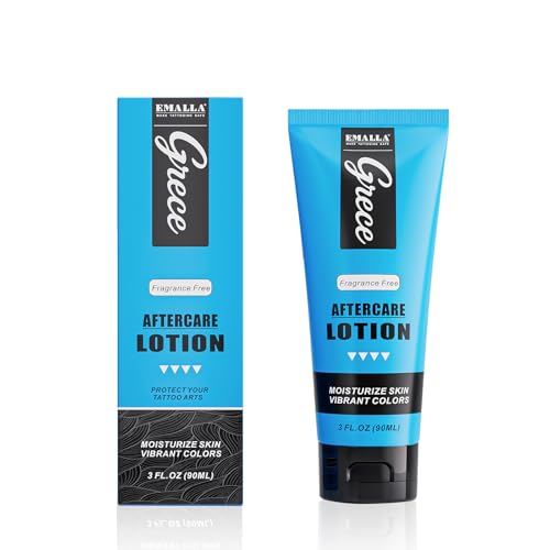 EMALLA Loción diaria para el cuidado del tatuaje, 90 ml, crema hidratante ligera para tatuajes frescos, alivia la picazón, mantiene el color, no grasa y sin fragancias