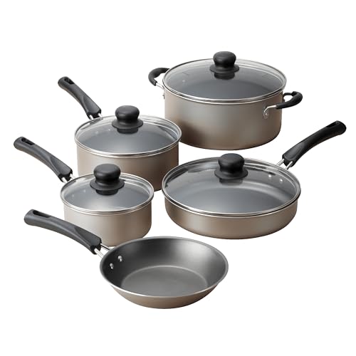 CNEIESD 9-Piece Blue Nonstick Cookware Set – Affordable & Versatile for Home Kitchens (Champagne)