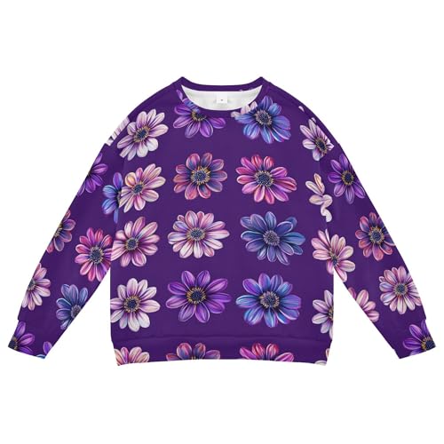 JUNZAN Safari Osteospermum Purple Big Girls Sweatshirt Hoodie Long Sleeve Hoodie for Boys Sports 4T