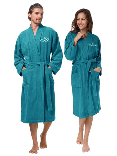 AW BRIDAL Anniversary Engagement Gifts for Couples His and Her Robes Gifts Bridal Robe Terry Cloth...