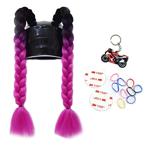 2 Psc Helmet Pigtail Motorcycle Helmet Ponytail Bicycle Helmet Braids