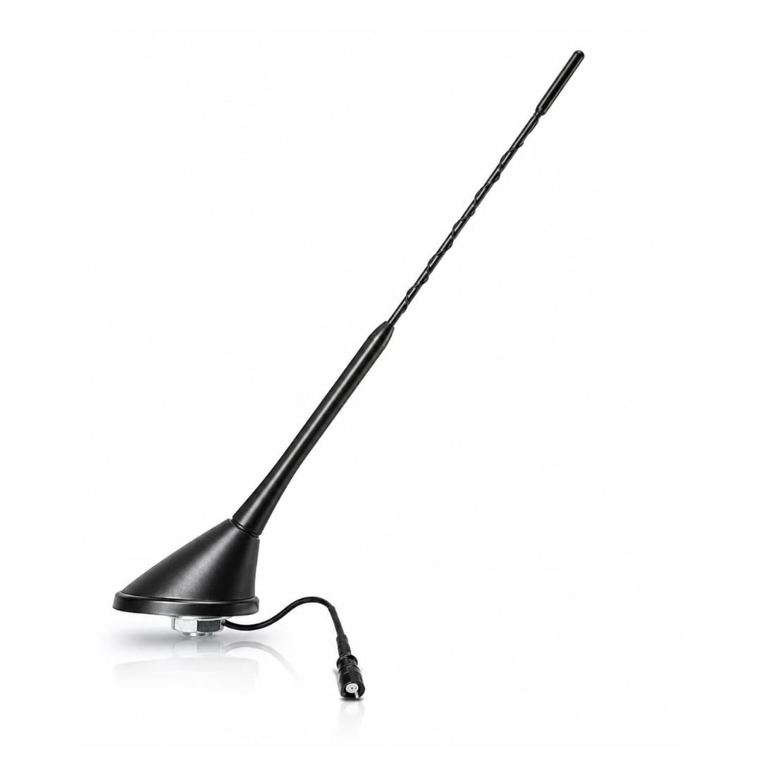 Audioproject A281 - Antenna-per-autoradio 24cm Raku2 + amplificatore fm compatibile per: Toyota Aygo Opel Corsa Fiat Panda Suzuki Peugeot Cooper adapter universe antenna auto corta accessori