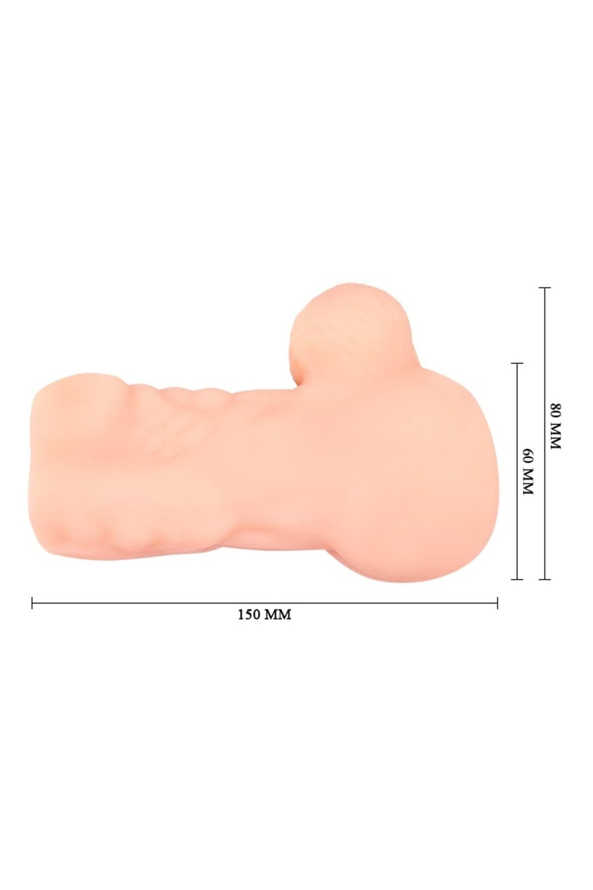 TruvaShop Truvashop 3 Boyutlu Testisli Yarım Erkek Vücutlu Suni Anal Mastürbatör