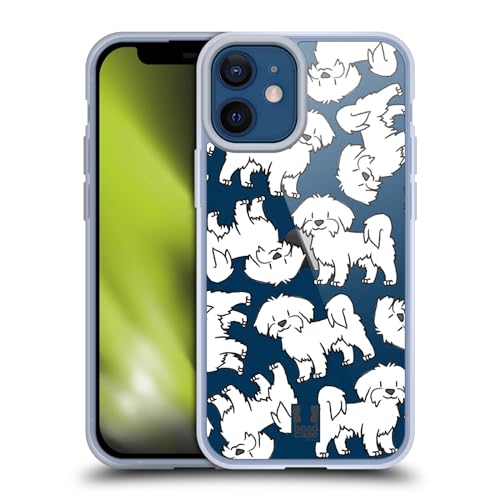 Head Case Designs Maltese Dog Breed Patterns 4 Gel Case [Military Grade Protection] Compatible with Apple iPhone 12 Mini and Compatible with MagSafe