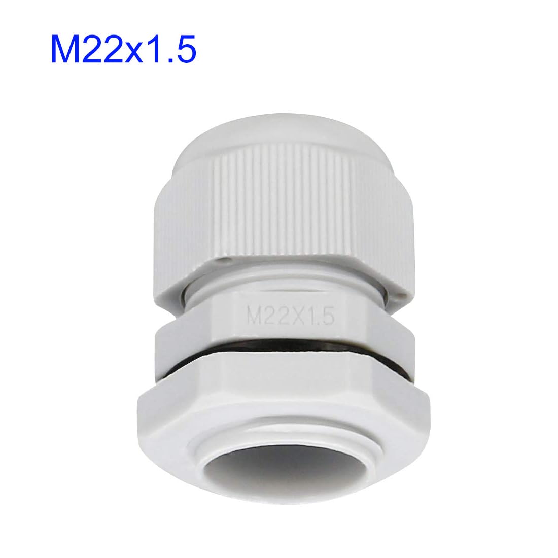 MACHSWON 5Pcs M22 Cable Gland - Durable Threaded Wire Connector with Locknut for 10-13mm Dia Cable Wire, White - Image 2