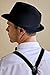 BABEYOND Straw Trilby Fedora Hat for Men-1920s Felt Panama Hat Short Brim Summer Cap with Ribbon A-Black