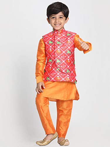 Image of JBN Creation Light Blue Cotton Silk Blend Boys Nehru Modi Jacket