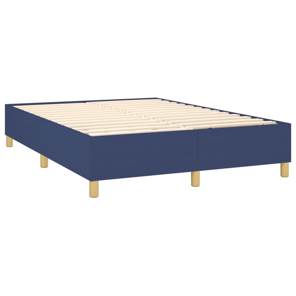 Sommier à Lattes De Lit Avec Matelas LED Bleu 140x190 Cm Tissu Sommier Tapissier Lit Avec Led Matelas A Ressorts Ensaches Tete De Lit Reglable Eclairage Led Home Living 83712385