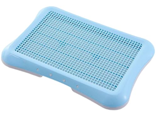 Sailozai 犬用トイレボックス、お手入れ簡単、屋内用、トイレトレーニングトレイ、オープン、取り外し可能なおむつ、トイレ、ペット用トイレボックス、フラット (L,ブルー)