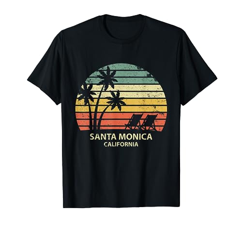 ヴィンテージ カリフォルニア サンタ モニカ ビーチ Tシャツ クール レトロ Tシャツ Tシャツ