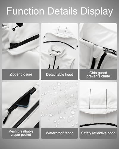 Image of CREATMO US Men's Casual Lightweight Warm Thin Outerwear Vest Windbreaker Sleeveless Jacket With Removable Hood