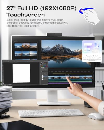 Image of ASUS VM670 27 Inch FHD 75Hz Touch All in One Desktop AMD Ryzen AI 7 350 | 64GB DDR5 RAM, 1TB SSD, AMD Radeon 860M, Wi-Fi 6, Windows 11 Pro, Copilot, Wireless Keyboard and Mouse for Business