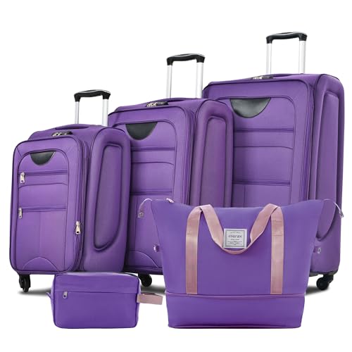 Merax Luggage Set, Softside Suitcase 3 Piece, Expandable Lightweight Luggage Sets with Duffel Bag 22