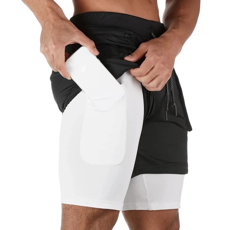 Short de running séchage rapide avec doublure compression anti-frottement