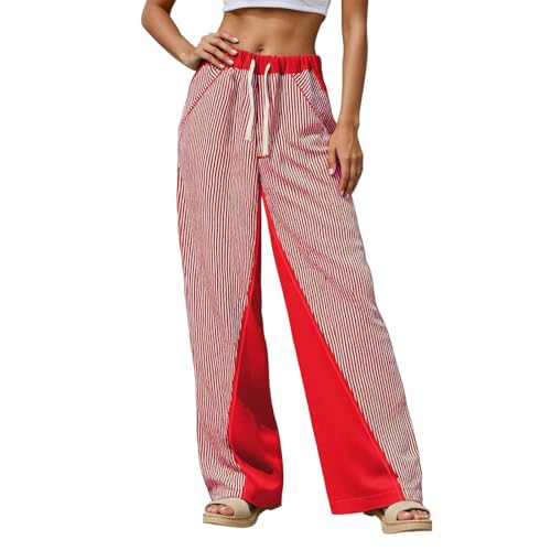 Pantalones casuales mujer de cintura alta elásticos y pantalones largos transpirables cómodos