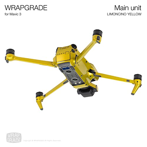 Image of WRAPGRADE Full Skin Stickers for DJI Mavic 3 / Mavic 3 Classic (LIMONCINO Yellow)