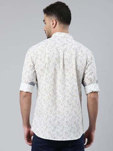 Image of Classic Polo Men's Full Sleeve Multicolor Polo Neck Slim Fit All-Over Print Cotton Shirt