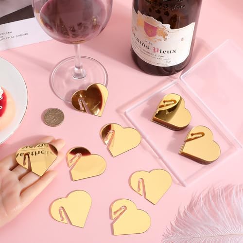 Identificadores de copas SUNNYCLUE para evitar confusiones de bebidas con estilo de corazón 3