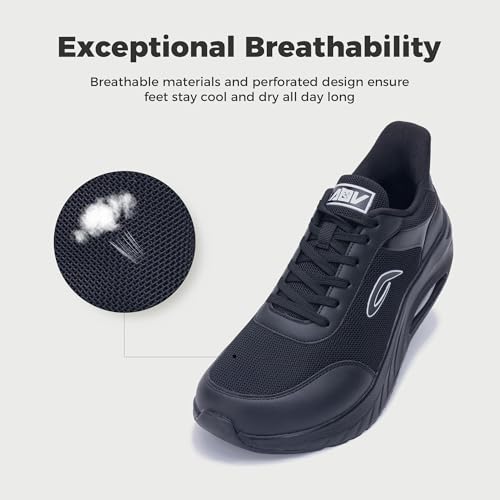 Image of GANNOU Wide Toe Box Shoes for Men Arch Support Walking Shoes Plantar Fasciitis Orthotic Tennis Sneakers