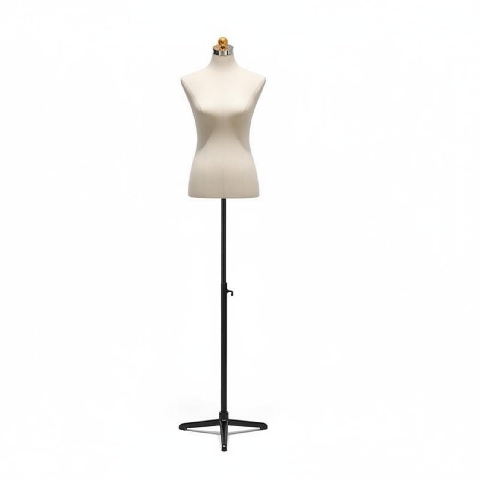 Manichino Donna per Sartoria Busto da Vetrina Torso Femminile per Cucito Modello da Lavoro Superficie Puntinabile , Nero , Base Triangolare Nera