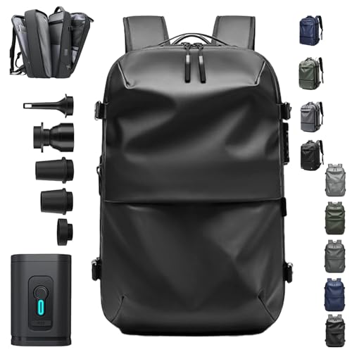 SpaceVac Backpack, Space Vac Travel Vacuum Bags, 60l Expandable Backpack, Water Resistant, Anti Theft, with Electric Air Pump (Prestige-Black)