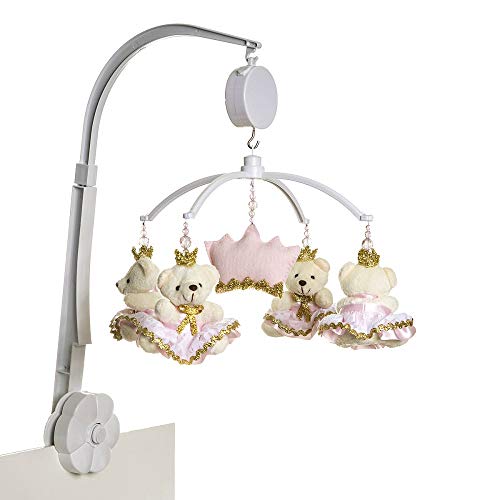 Potinho de Mel Móbile Musical Ursinha Princesa Quarto Bebê Menina Rosa