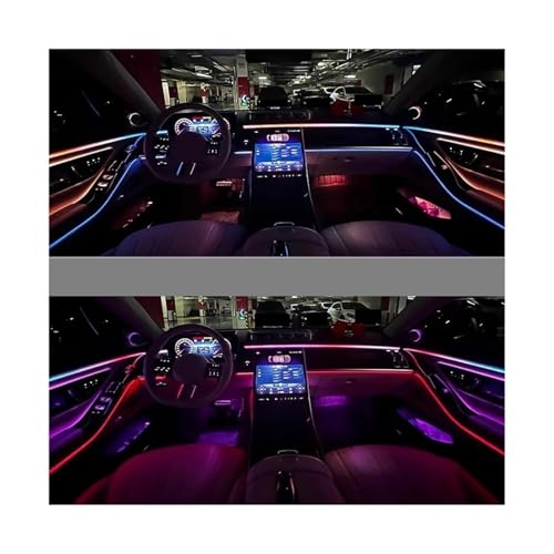 64 Colour Active Ambient Light Compatible with Mercedes-Benz W223 S-Class S400 S450 S480 Compatible with S500 2021-2023 LED Decorative Lights Refit(Long Wheelbase)