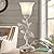 RORIANO Rustic Touch Table Lamp for Bedroom, 3-Way Dimmable Nightstand Lamp with 2 USB Ports, Retro Vintage White Glass Shade Leaf Desk Lamp for Living Room Entryway, LED Bulb Included