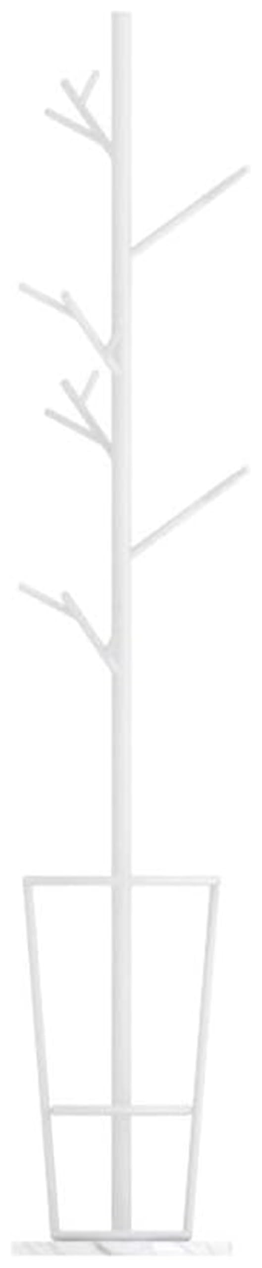 FCXWEVR Coat Rack Coat rack floor coat rack, creative branch, iron coat rack, marble base, coat rack with umbrella rack, coat hanger, floor stand holder coat rack (Color : Gold White)