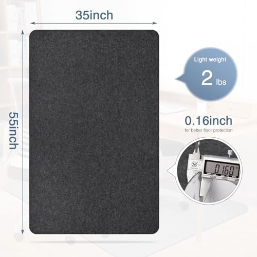 Image of Placoot Desk Chair Mat for Hardwood Floor & Tile 55 inchx35 inch Office Chair Mat for Rolling Chairs Large Anti-Slip-Recyclable Material Computer Chair Mat Rug