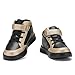 YEESANFUL Boys High Top Sneakers Kids Fashion Shoes Lightweight Casual Hook and Loops Running Shoes Black Gold 10