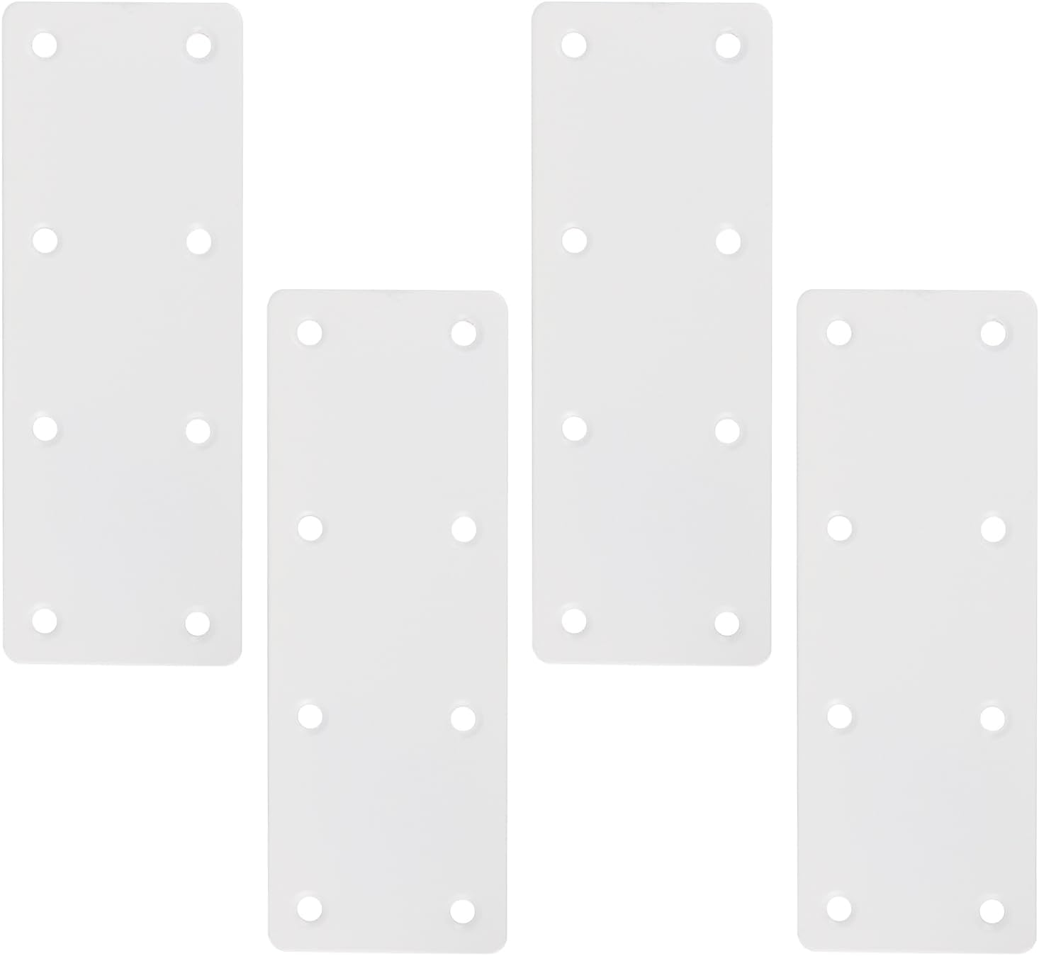 4 Pack Flat Straight Brace Brackets, Stainless Steel Shelf Bracket Support Joint Fastener Brackets Fixing Joining Plate for Wood Furniture, Shelves, Cabinet (5.5"×2"/140×50mm, White)