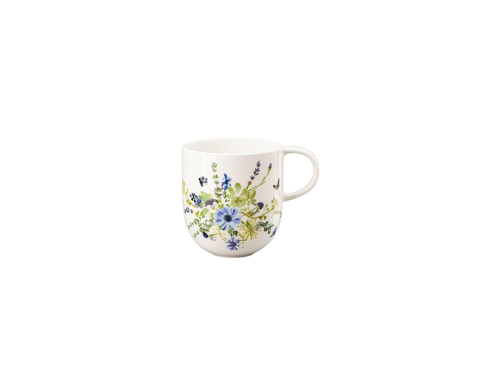 Rosenthal Brillance Grand Air kubek z uchem – kubek do kawy na gorące napoje, kubek z uchem z Bone China, naczynia do zmywarki, Ø 7,4 cm, wys. 8,6 cm, 340 ml, wielokolorowy, niebieski