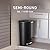 simplehuman 50 Liter / 13 Gallon Semi-Round Kitchen Step Trash Can with Secure Slide Lock, Black Plastic