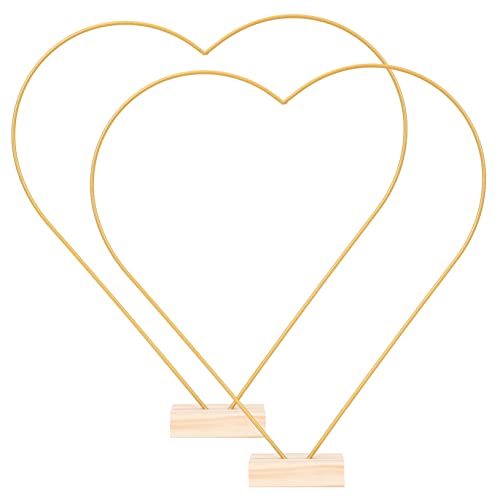 Ciieeo 1Set Multi Function Metal Heart Shape Hoops for DIY Crafts Floral Centerpieces Dreamcatchers and Wedding Decor Rings with Base for Decorations