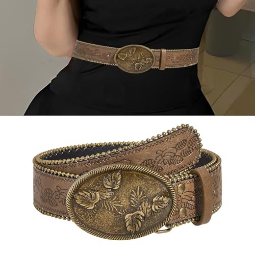 Waist Chain Floral Flower Buckle Punk Chain Cowgirl Belt For Women Proms Club Party For Jeans Dresses2