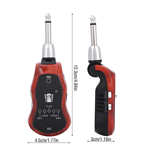 Greensen Wireless Guitar System Guitar Synthesize Effector Electric Guitar Effector Portable Rechargeable Digital Guitar Transmitter Receiver Guitar Headphone Amplifier Musical Instrument Accessories