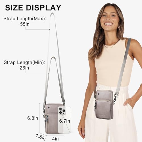 Image of Bluome Small Crossbody Purse for Women, Multi Pocket Travel Purses Crossbody Bag Shoulder Handbags with Adjustable Strap