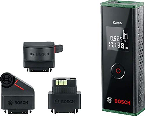 Bosch 0603672703 Medidor láser de distancias Zamo Alcance 20m Precisión+/-3mm Compacto 10cm 80gr + 3 adaptadores + 2 pilas 1,5 Bosch 0603672703 Medidor láser de distancias Zamo Alcance 20m Precisión+/-3mm Compacto 10cm 80gr + 3 adaptadores + 2 pilas 1,5