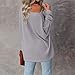 Womens Off The Shoulder Long Batwing Sleeve Sweater Oversized Boat Neck Waffle Knit Tunic Pullover Fall Sweaters (Light Grey,Small)
