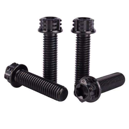 Image of 4Pcs Titanium Bolt Flange Torx Head M8 M10 x 20 25 30mm Screw Bolt for Motorcycle Car Modifications (Black, M8x30mm)