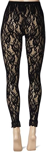 Smiffys Unisex Adults' Smiffys 80s Lace Leggings skateboarding shoes, Black, One Size UK