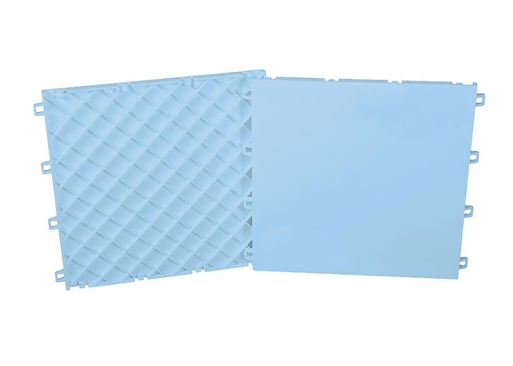 Snipers Edge Hockey Dryland Slick Tiles – 20-Pack 12"×12" Ice-Blue Interlocking Ice Tiles for Hockey Training, UV-Protected & Durable, Simulates Real Ice, Training Aid for Shooting