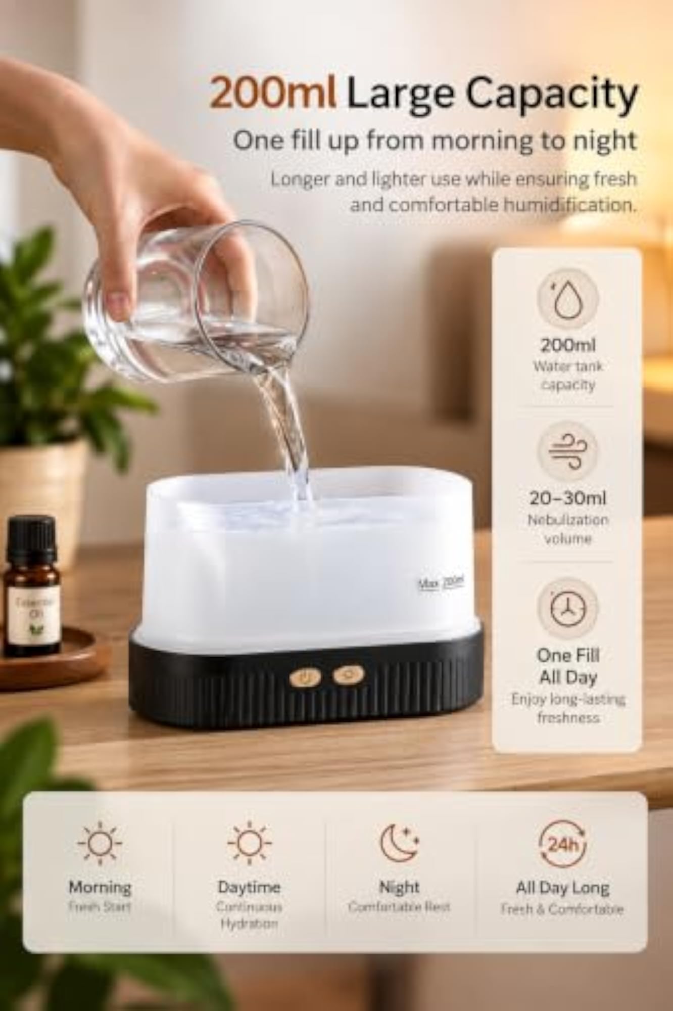 H3 Flame Humidifier & Aroma Diffuser, Gift